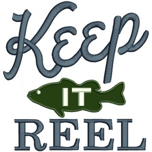 Keep It Reel Fish Applique Machine Embroidery Design Digitized Pattern